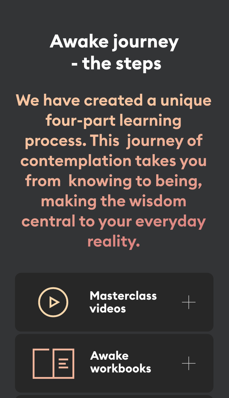 The Awake Journey Process UI design