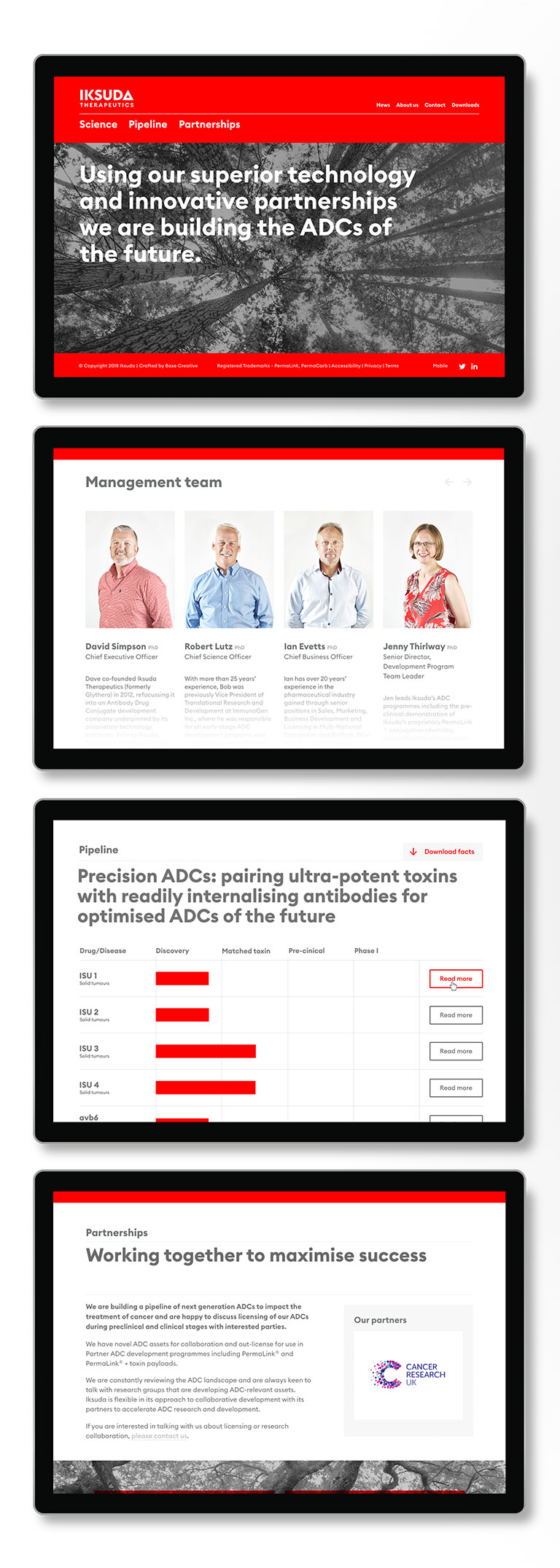 Iksuda Therapeutics website screenshots