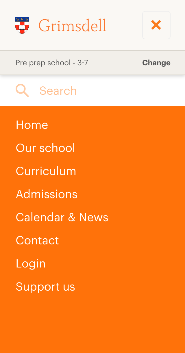 Mill Hill Schools - Grimsdell's mobile navigation