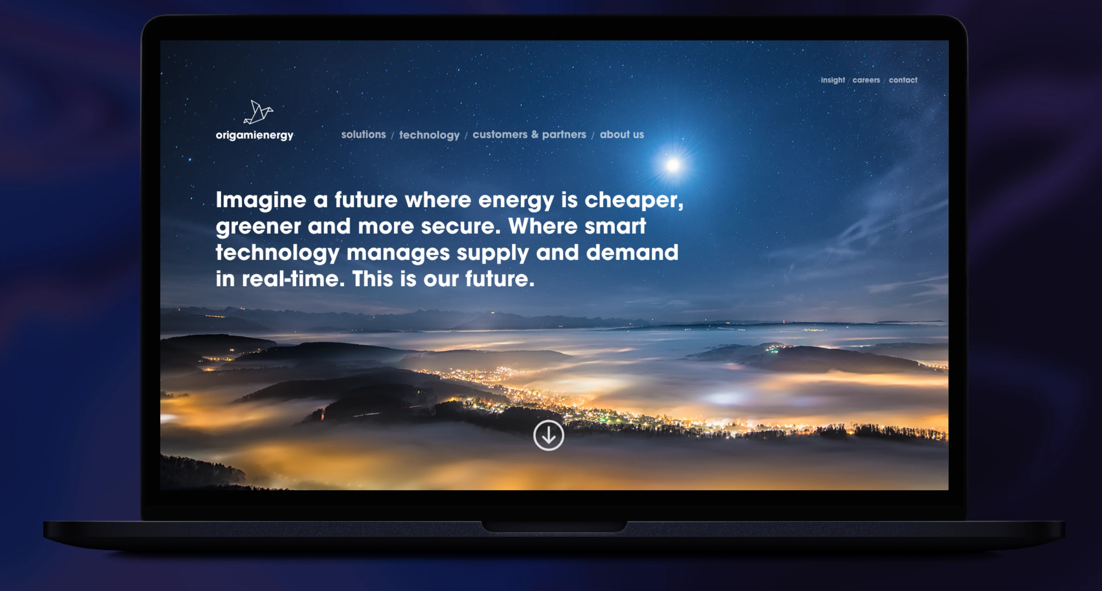 Origami Energy website homepage