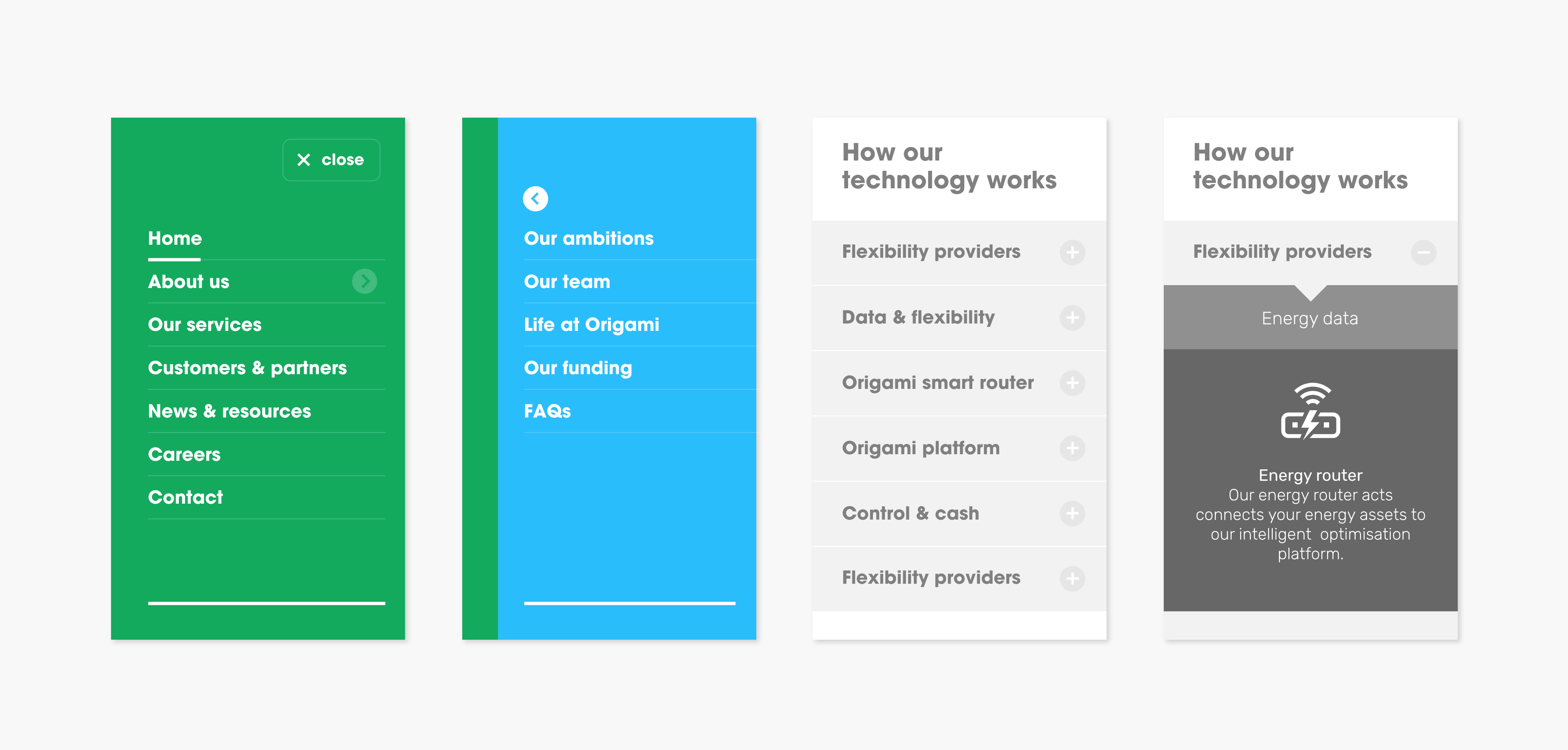 Origami Energy website design