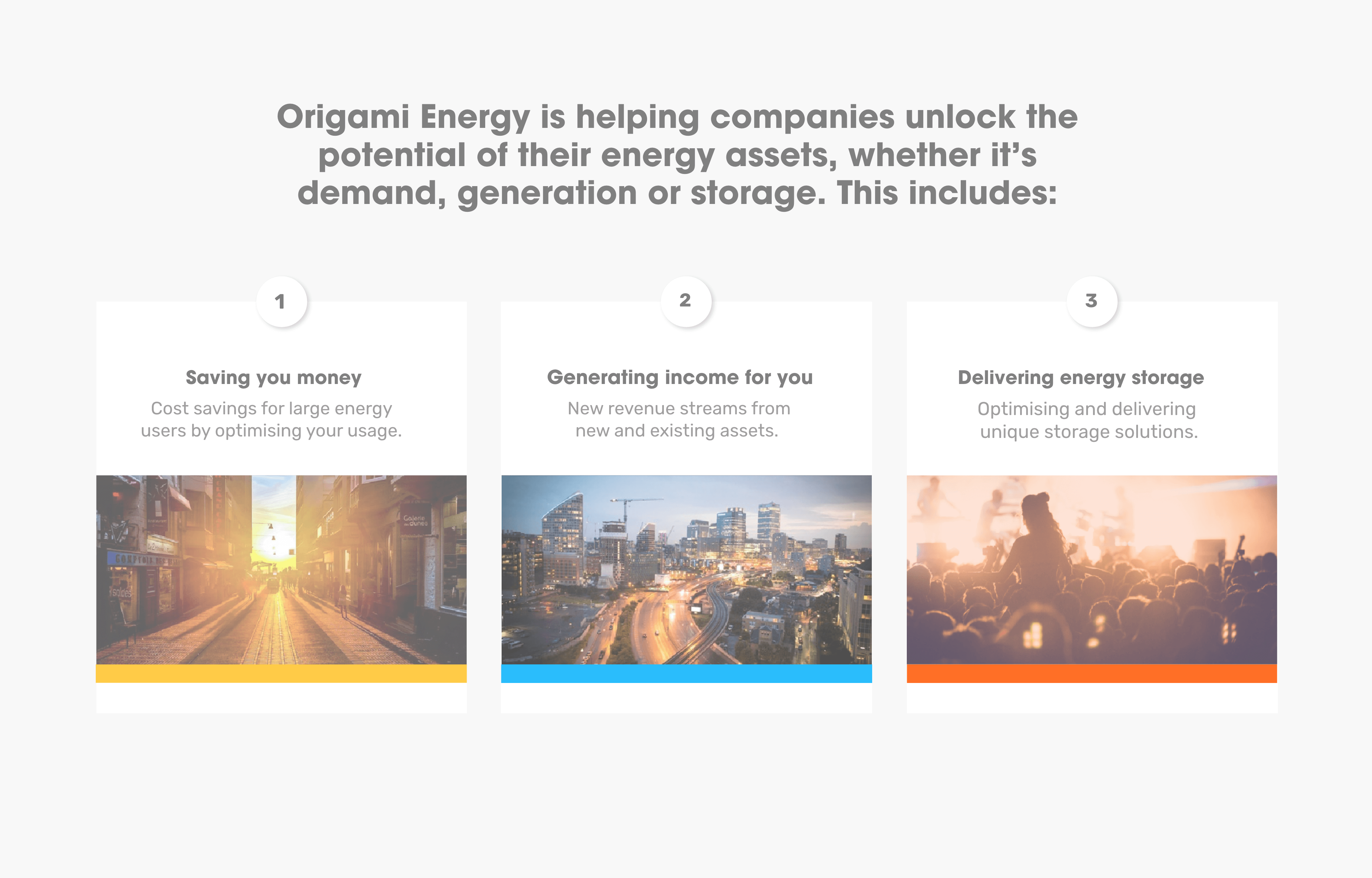 Origami Energy main promo panels