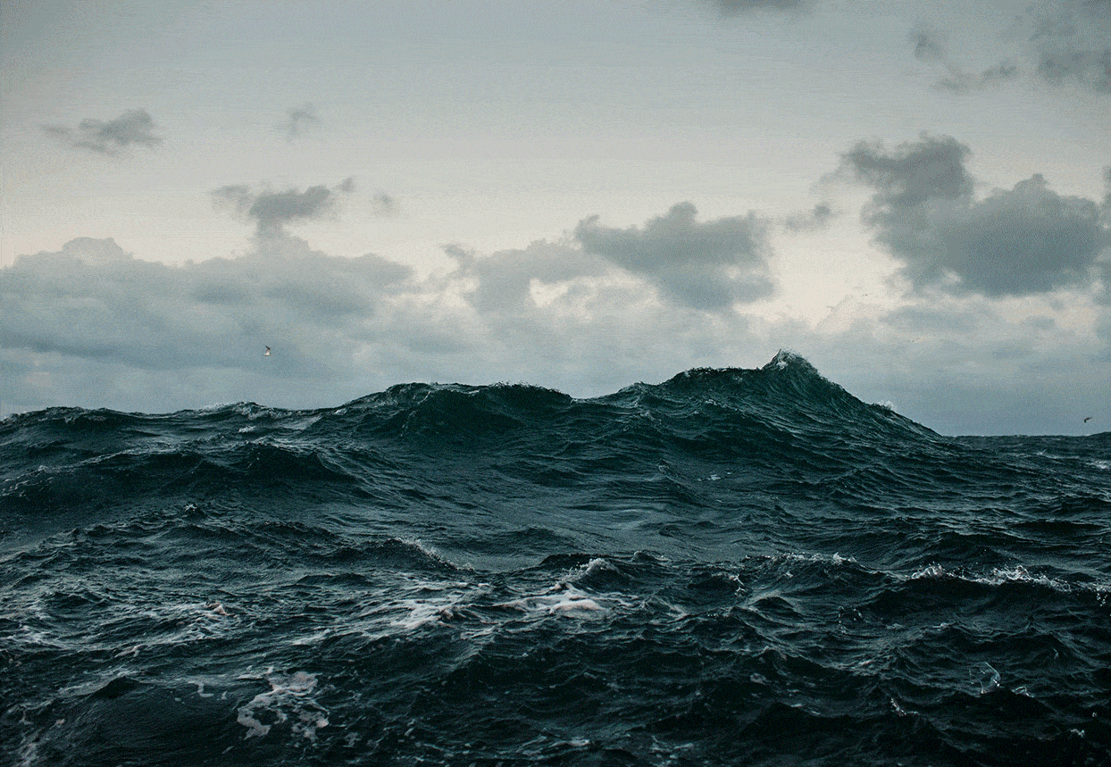 Animation showing the differing stages of artworking on the waves image